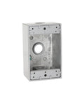 Weatherproof Single Gang Electrical Box With Three And A Half Inch Outlets Gray Die Cast Aluminum Construction NEMA Compatible