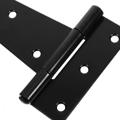 Heavy Duty 8 Inch Black Iron Door Hinge With Extended T Shape Design And Slotted Bearing For Easy Adjustment And Tough As Nails Load Bearing Capacity On Doors And Fence Gates