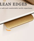Gold Adhesive Edge Finger Pulls For Cabinets 5 Pack With Screws And Tape Flat Hidden Bar Pulls For Concealed Drawers No Drill