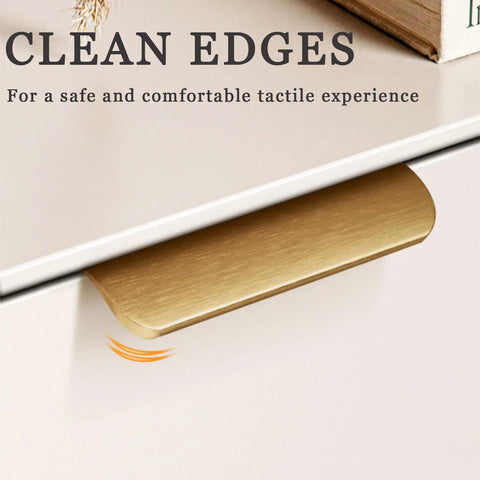 Gold Adhesive Edge Finger Pulls For Cabinets 5 Pack With Screws And Tape Flat Hidden Bar Pulls For Concealed Drawers No Drill