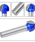 4 Pack Core Box Router Bits Set 1/4 Inch Shank Round Nose And Groove Cutter With 1/4 5/16 3/8 1/2 Inch Diameters, close-up view