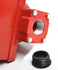 1 Inch Mechanical Fuel Meter For Diesel And Gasoline Transfer Pumps, red metal threaded port close-up