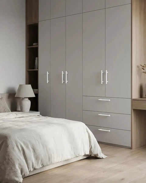 Bright White 5 Pack Closet Door Handles 3.75 Inch Center Pulls on bedroom cabinets, aluminum alloy material, easy install