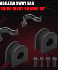Suspension Stabilizer Sway Bar Bushing Replacement 928-344 kit with two black bushings, two brackets, and four bolts