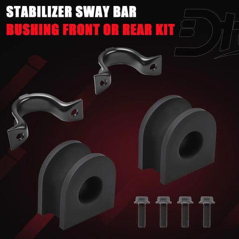 Suspension Stabilizer Sway Bar Bushing Replacement 928-344 kit with two black bushings, two brackets, and four bolts