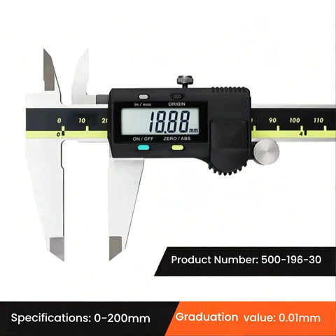 Beast 6 Inch Digital Caliper With Absolute Encoder, High Precision 0.01mm Resolution, 200mm Stainless Steel Electronic Measuring Tool For Machining, Woodworking, Automotive, And DIY Projects shown measuring 18.88mm