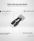 DIY Sofa Connector Clip For Modular Sectionals Plastic Furniture Buckle Replacement 4.7 x 3.4 x 1.6 Inches, black