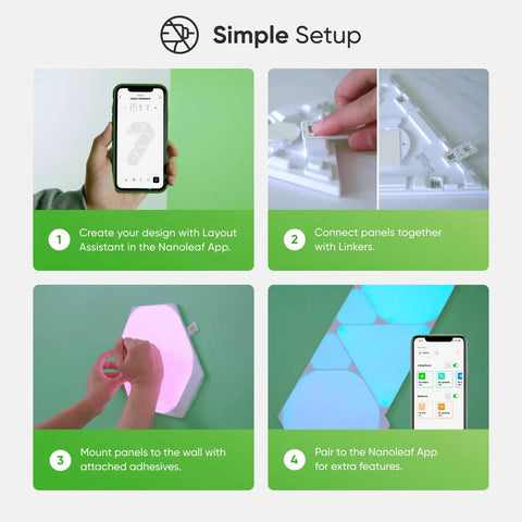 Step-by-step guide to setting up Shapes LED Wall Lights Kit With RGBW Panels, Sixteen Million Colors, Dope Smart Home Setup