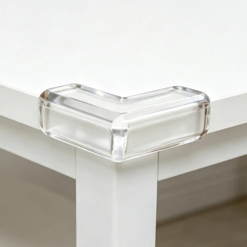Clear Table Corner Protectors 4 Pack Soft PVC Edge Guards for Desks and Furniture Anti Collision Bumpers