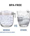 Ice Bucket With Lid And Strainer Set, Includes Scoop And Tongs, Double Wall Insulated Stainless Steel Keeps Ice Frozen Longer, Bar Ready