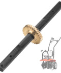 Replacement Tiller Shaft Tine Assembly For Mini Cultivators, Rugged Build, Heavy Duty Metal Gear, Durable Tine Shaft