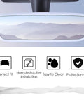 Rearview mirror with Tesla 2PCS Protector Trim Frame Kit For Model 3 And Model Y 2020 To 2026 Front Screen Edge Protector