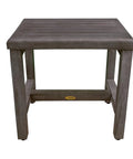 18 Inch Gray Waterproof Teak Wood Shower Bench No Slip Stool Inside Shower Seat For Safety And Storage Easy Access Solid