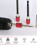 Drill Bit Extension Set 4 Pcs Magnetic Bit Holder Bar Chuck Adapter Extender Heavy Duty One Quarter Inch Hex Quick Release for Impact Driver