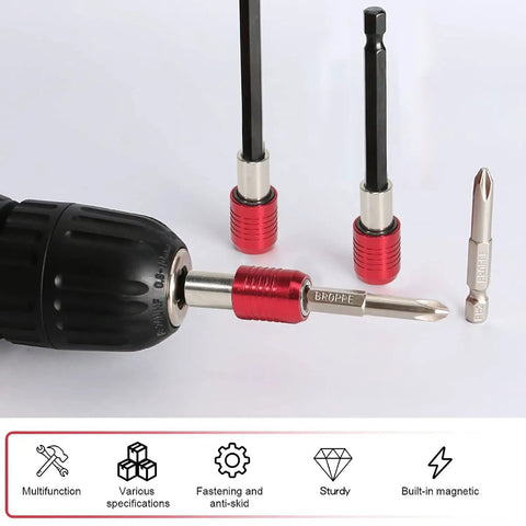 Drill Bit Extension Set 4 Pcs Magnetic Bit Holder Bar Chuck Adapter Extender Heavy Duty One Quarter Inch Hex Quick Release for Impact Driver