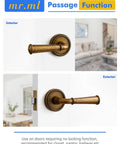 Antique Brass Passage Door Handle Lever For Interior Doors Vintage Aluminum Alloy Door Lever For Hall Closet Kitchen Pantry No Locking Required Easy Install 1 Pack shown installed on door