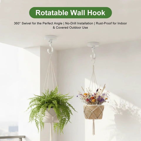 Heavy Duty Adhesive Ceiling Hooks For Hanging Plants No Drill Wall Mounts Renters Dream Peel And Stick Rack System That Delivers Major Bang For Your Buck Straight Up with hanging plants on a balcony.