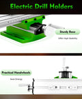 Image showing Electric Drill Holders with a sturdy green base and practical handwheels for stability and energy saving.