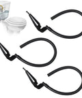 3 Pack Toilet Refill Tube And Clip Replacement Kit For Inside Tank shown with tubes and clips in black rubber and plastic