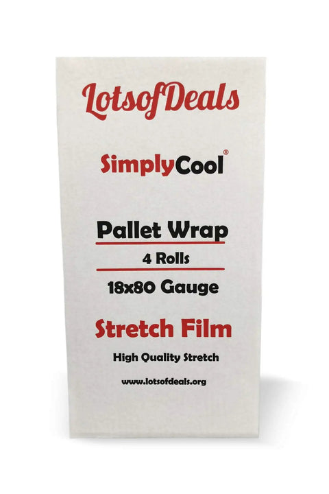 Top Shelf 18 Inch Stretch Wrap 80 Gauge Clear Plastic Film 4 Pack Bulk Rolls displayed on packaging for moving and palletizing.