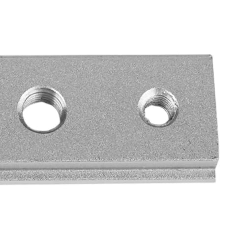 Close-up of Beefy Aluminum Alloy T Slot Miter Track Jig with two mounting holes, part of 3.94 inch 2 pack for precise woodworking