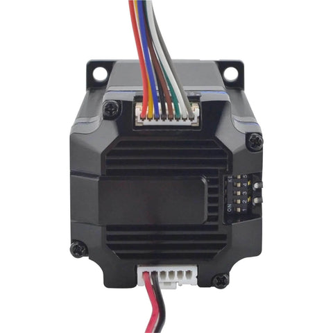 Front view of 2.2Nm Integrated Closed Loop Stepper Servo Motor With Encoder 24 To 50 VDC 1000 CPR, showing wiring connections for precise CNC motion