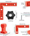 Detailed view of Sixteen Piece Right Angle Clamp Set For Woodworking With 90 Degree Positioning Squares Built Tough Plastic Corner Clamps.