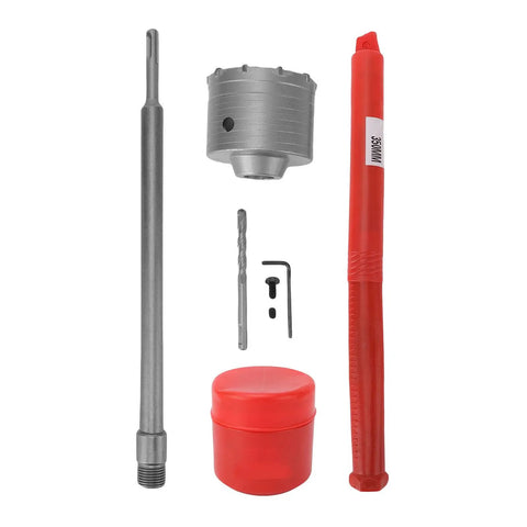 Heavy Duty 90Mm Concrete Hole Saw Kit With Tungsten Teeth And Chip Removal For AC Or Water Pipes Made Of Durable 40cr Steel That Keeps Things Smooth, 350mm extension and bits