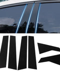 Six-piece glossy black side-door window trim decals for Civic sedan 10th gen (2016–2021)
