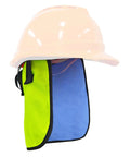 Stay Frosty On Site With This Reusable Cooling Hard Hat Neck Shade For Trade Teams, featuring vibrant colors and secure attachment.