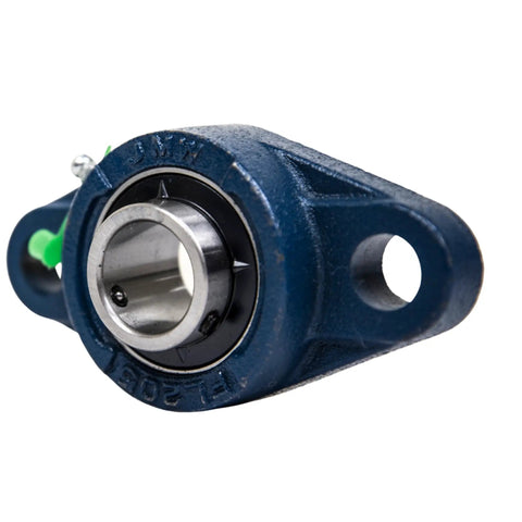 Pillow Block Bearing 1/2 Inch Bore Self Aligning UCFL201-8 Two Bolt Flange Mount Solid Base Pre Lubricated 2 Pack in blue housing