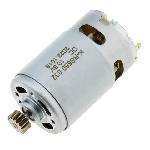 Kickstart Your Garage Builds With This Beastly Rs550 10.8V Dc Motor Sporting A Tight 15 Tooth Gear Setup. RS550 motor with micro gear and terminals.