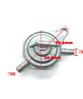 Gy6 Vacuum Fuel Petcock For 50cc To 150cc Scooters And ATVs Plug And Play Zinc Alloy Fuel Pump Valve With 7mm Port shown from top view.