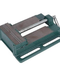 Fabater 5 Inch Cast Iron Machine Vise Heavy Duty Jaw Milling Clamp For Drill Press Stable ground bottom with raised jaws.