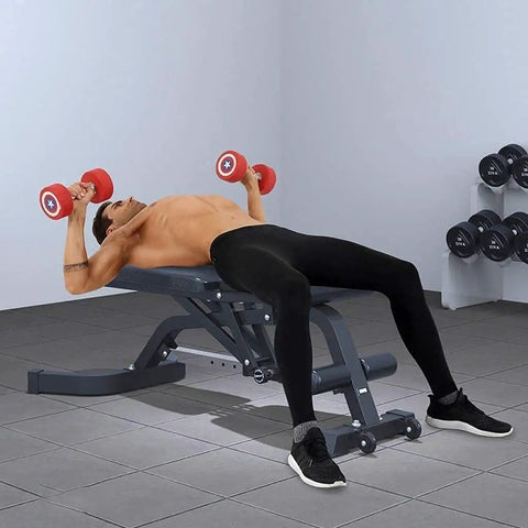 Person using Beast Of A Multifunctional Home Gym Squat Rack With Weightlifting Bench And Barbell Bed All In One Removable Rack
