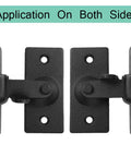 90 Degree Latch Door Bolt For Sliding Doors And Cabinet Doors Premium Stainless Steel Lock Buckle shown in side view application on both sides.