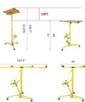 Heavy Duty Drywall Lift Panel Hoist For 16Ft Ceilings And 19Ft Walls 150 Lbs Capacity dimensions and structure view