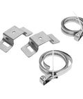 Pole Mounting Kit With Adjustable Straps And Hardware For Traffic Signs, Security Cameras, And Solar Lights tools shown
