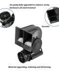 Top Shelf Heavy Duty Dual Tone Electric Air Horn With Badass 150db Thunder Blast 12v Direct Connect Wiring Harness Compact Universal Snail Valve Kit featured image showing durable all-steel air pump