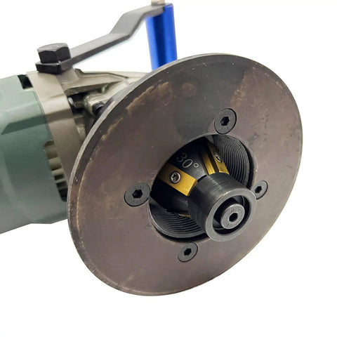 Close-up of Hella Powerful 1800W Portable Curved Beveling Machine With Four Blades showing a 30-degree blade for chamfering.