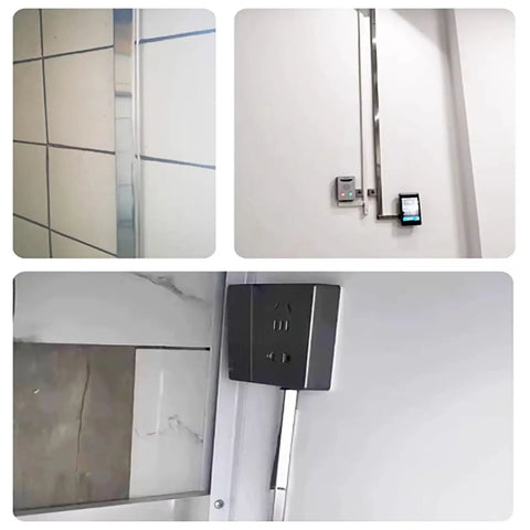 Durable Stainless Steel Cable Trunking Kit for Hidden Cables Wide 10 to 50mm 50 to 180cm Long on a wall near electric controls.