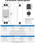 Pro Grade Solar Panel Disconnect Switch And 10 Amp DC 1000V RV Circuit Breaker Box with IP66 Weather Seal, dimensions and specifications.