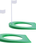Putting Cup And Flag Training Hole With All Direction Surface For Regulation Practice Indoor Outdoor Golfing 2 Pack Green Cups With White Flags Parabolic Curve