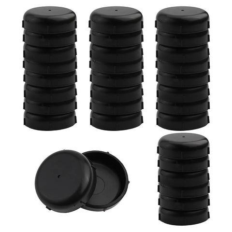 Tough As Nails Patio Furniture Glides 130 White Leg Protectors to mute floor screech and shield decks from black furniture glides.