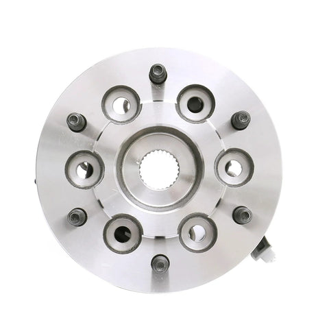 Front view of Front Left Wheel Bearing And Hub Assembly 6 Lug With ABS For 2004 2008 Chevy Colorado 4x4, 2004 2008 GMC Canyon 4x4.