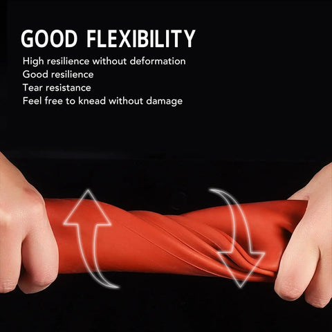 Hands demonstrating flexibility of Heavy Duty Electrical Insulated Gloves Class 00 12KV 1.8mm Thick Rubber with good resilience.
