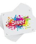 Stack of EasyColor DTV Printable Heat Transfer Vinyl Sheets for Inkjet Printers with vibrant colored splash design.