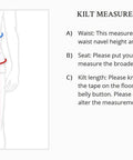 Kilt measuring guide for Mens Plaid Kilt With Adjustable Cowhide Leather Strap Detachable Cargo Pouch Chain Casual Streetwear Rugged Outdoor Style 40 Inch Length