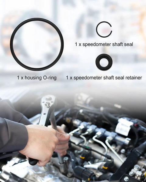Leak Stop Seal Kit for TH400 TH375 TH475 Turbo 400 Transmission parts laid out near engine, showing installation.