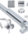 Beefed Up Panic Bar For Exit Doors Stainless Steel Push Bar With Lock Alarm And Fireproof Protection, shown with accessories